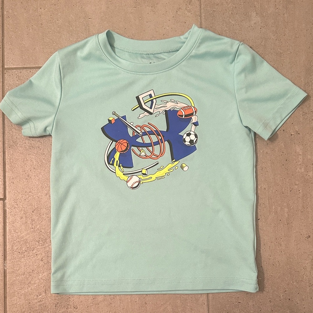 Under Armour Kids Light Blue Sports Graphic Tee